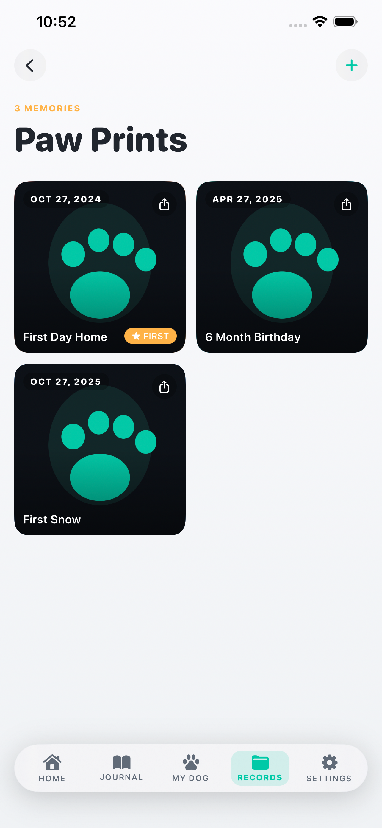 Paw Prints memory gallery